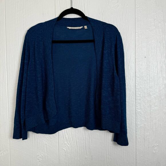Soft Surroundings Playa Bonita Teal Blue Viscose Blend Open Knit Cardigan Sz Lg - Picture 6 of 6